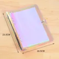 Transparent laser loose-leaf binder A5 A6 waterproof PVC planner notebook with snap button. - A5 / Holographic