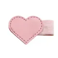 Porta bolígrafos elástico de piel rosa en forma de corazón, cinta para cuaderno y papelería linda. - Forma de Corazón / Rosa Sakura