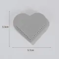 Grey leather heart-shaped bookmark, mini portable book page corner protector for reading lovers. - Gray