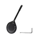 Pala para pizza perforada negra con mango largo y estructura de acero para hornear. - Acero inoxidable 30 lacado 20 cm + mango de aleación de aluminio con tapa de PP