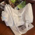 Sac cabas en toile étoile grande capacité sac bandoulière épaule avec pendentif - Avec Pendentif / Blanc Cassé