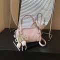 Sac à bandoulière rose tendance pour femme, joli pendentif tulipe chic style sac oreiller. - Rose Avec Pendentif
