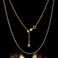 S925 Sterling Silber Doppelblitz Perle Verstellbare Herz Schlüsselbeinkette Elegant - 50cm Kettenlänge / Gold