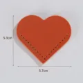 Orange leather heart bookmark, mini portable book page corner clip and reader gift. - Orange