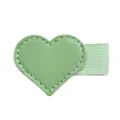 Presilla para bolígrafo elástica de cuero verde forma de corazón cuaderno variante. - Forma de Corazón / Verde Cardamomo