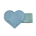 Sujetador de boligrafo de cuero en forma de corazon azul con banda elastica diario - Forma de Corazón / Azur