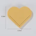 Heart-shaped leather corner bookmarks mini portable page clip book accessory yellow - Milk Yellow