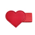 Soporte para bolígrafo de cuero corazón rojo, bucle elástico para cuaderno, accesorio papelería. - Forma de Corazón / Rojo Carmesí