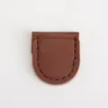 Brown leather mini scissor case pouch, portable small storage bag for sewing tools. - Brown