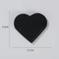 Black leather heart-shaped corner bookmark mini cute page holder for books stationery accessory - Black