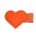 Oranger herzförmiger Leder Stifthalter elastisches Band für Notizbuch Bürobedarf. - Herzform / Hermes-Orange