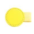 Gelber runder Leder-Stifthalter, klebrige Notizbuch-Gummischlaufe und Stiftclip-Variante. - Rund / Zitronengelb