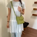 Joli Sac Seau En Cuir Tissé Vert Élégant Sac Bandoulière Et Épaule Pour Femme Tendance - Vert