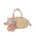 Sac bandoulière bowling à pois jaunes avec charm lapin en peluche mignon, style doux. - Avec Pendentif / Jaune
