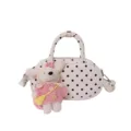 Sac à bandoulière à pois de style coréen avec pendentif en peluche, sac à main mignon. - Avec Pendentif / Blanc