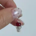 Ciondolo con gelato in argento sterling con pietra rossa, grazioso charm per collana o bracciale. - Stile B Perlina Rossa Ciondolo a Forma di Gelato (1DZ75-SG)