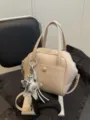 Sac à main élégant en cuir PU beige avec charmant porte-clés étoile argentée bandoulière. - Avec Pendentif / Kaki