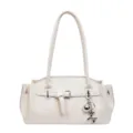 Sac à épaule élégant en cuir blanc sac cabas minimaliste pour femmes élégantes - Avec Pendentif / Blanc