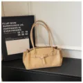 Chic beige shoulder bag for women, versatile summer underarm tote with stylish buckle design. - No Pendant / Khaki
