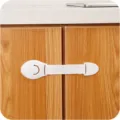 Child safety cabinet lock adjustable strap anti-pinch door protector for baby kids - White