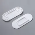 White plastic power strip holder wall mounted adhesive socket fixer replacement part - Oval Case White