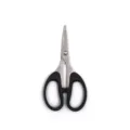 Stainless steel small scissors for office and DIY craft paper cutting, black handle. - S / Bulk (C1RKE)