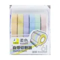 Pastel washi tape set 6 rollen 8mmx5m met ingebouwde snijder doos voor handwerk - Set van 6 rollen / Zes kleuren