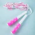 Kinder Perlen Seilspringen verstellbare weiche Segment Fitness Springseil für Schulsport. - Prinzessin Rosa