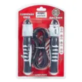 Adjustable counter jump rope for fitness training exams, black handles with mechanical counter. - Black