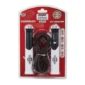 Electronic counting steel jump rope with LCD display, 5mm thick wire for fitness exam training. - Black