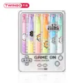 Dual-head 12-color layered highlighter set with retro pixel game console packaging design for kids. - 6 Pcs/Box