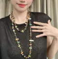 Chic colorful beaded layered necklace for women, niche design choker necklace summer jewelry. - Irregular Multicolor Necklace