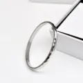 Silver faceted titanium steel bangle minimalist sparkling geometric cuff bracelet. - 4mm Width / Silver