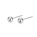 S999 Sterlingsilber Kugel Ohrstecker minimalistische kleine runde Perlen Ohrringe Damen - 2mm Stil (E10139) / Weißgold