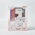 Simpatico set regalo di cancelleria scolastica con temperamatite e matite per bambini. - Modello NICE rosa