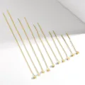 925er Silber Würfel Quasten Ohrfäden Minimalistische Lange Kette Ohrringe Damen - Länge 3.5cm / Gold