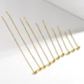 S925 Silber lange Kugel Ohrfäden, elegante goldene Perlen Quasten Ohrringe Variante Stil. - Länge 3.5cm / Gold