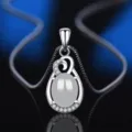 Silber Achat Tropfen Anhänger Halskette mit glitzernden Zirkonia, elegante Modeschmuck. - Stil 11 Weißer Chalcedon Anhänger Nur (Ohne Kette) / 925er Silber / Weiß