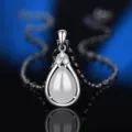 S925 Silber Weißes Chalcedon Tropfen Anhänger Halskette Elegante Mode Schmuck - Stil 15 Weißer Chalcedon Anhänger Nur (Ohne Kette) / 925er Silber / Weiß
