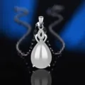 S925 Silber Tropfen weißer Achat Chalcedon Anhänger Halskette elegante Mode Damen Schmuck. - Stil 16 Weißer Chalcedon Anhänger Ohne Kette / 925er Silber