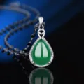 S925 Silber Grüner Achat Chalcedon Tropfen Anhänger Halskette Eleganter Damenschmuck - Stil 17 Grüner Chalcedon Anhänger Ohne Kette / 925er Silber