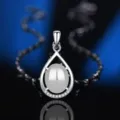 S925 Sterling Silber Tropfen Chalcedon Anhänger Halskette für Damen elegante Schmuck - Stil 18 Weißer Chalcedon Anhänger Ohne Kette / 925er Silber
