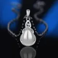 Silber Tropfen Jade Anhänger Halskette, elegante weiße Chalcedon Edelstein S925 Sterling Schmuck. - Stil 23 Weißer Chalcedon Anhänger Ohne Kette / 925er Silber