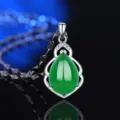 S925 Sterling Silber grüne Achat Chalcedon Tropfen Anhänger Halskette für Damen Mode. - Stil 25 Grüner Chalcedon Anhänger Ohne Kette / 925er Silber