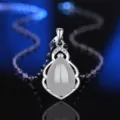 S925 Silber Weiß Achat Chalcedon Tropfen Anhänger Halskette Elegante Damen Schmuck Variante - Stil 25 Weißer Chalcedon Anhänger Ohne Kette / 925er Silber