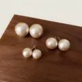 Japanische Baumwollperlen Ohrstecker Sterlingsilber Retro französischer Stil Varianten - 8mm / Gelb