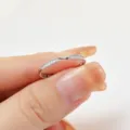 S925 Sterling Silber Gedrehter Pave Ring Verstellbar Minimalistisch Damen Schmuck - Einstellbar Offen / Mobius Twist-Stil (Z01146)