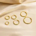 Minimalistische S925 Silber Runde Creolen Set Schickes Gold Geometrisches Kreis Schmuck Damen - 20mm/Paar / Gold