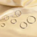 S925 Sterling Silber minimalistische Creolen Set in mehreren Größen für den Alltag. - 20mm/Paar / Weißgold