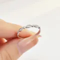 S925 Sterlingsilber minimalistischer Damenring offener verstellbarer Zirkonia Ring - Einstellbar Offen / Marquise-Cluster-Stil (Z01146)